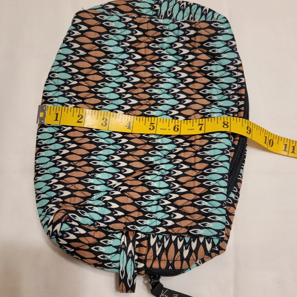 Vera Bradley Teal and Brown Cosmetic Bag